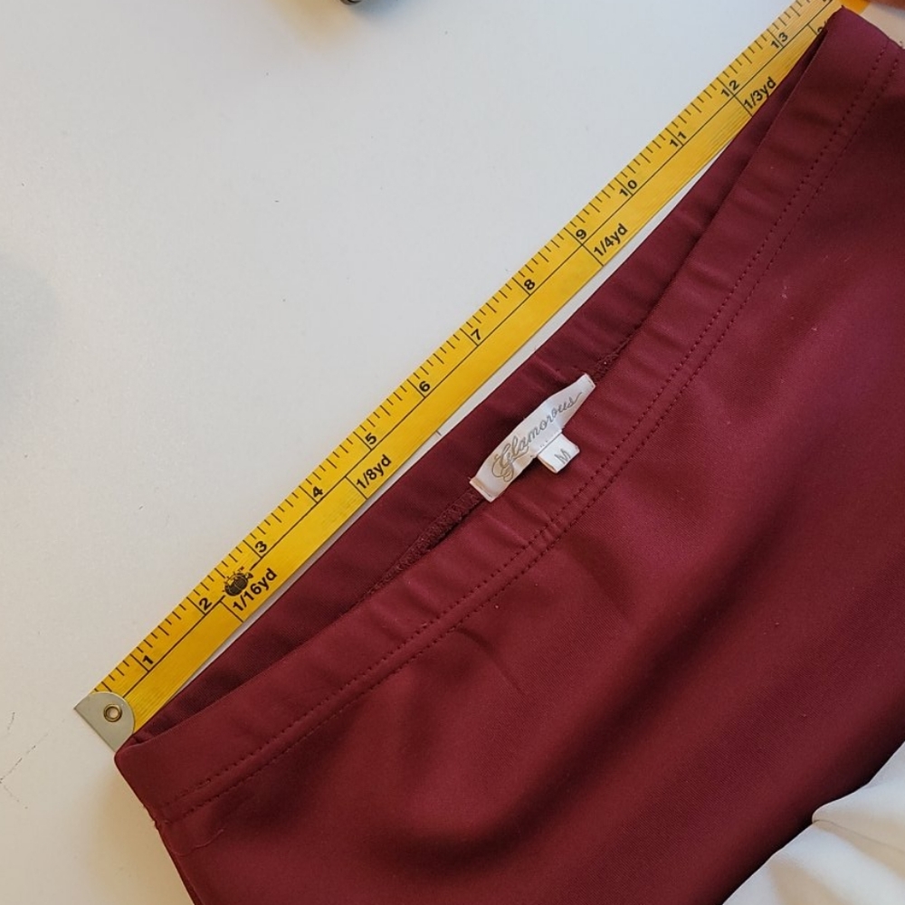 Glamorous Burgandy Pencil Skirt - Picture 7 of 8